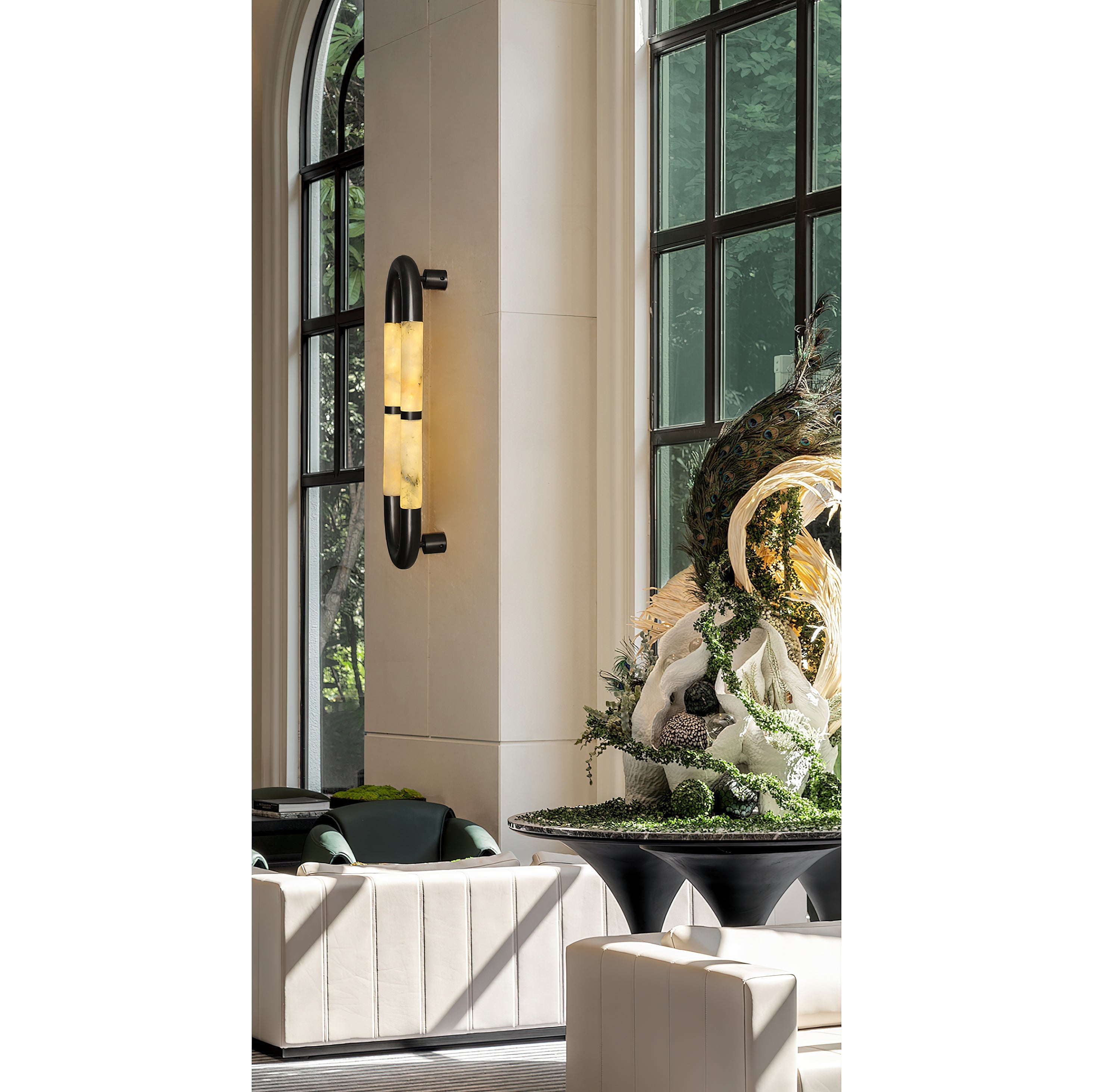 Alabaster Banded KoKo Sconce - Zonesus