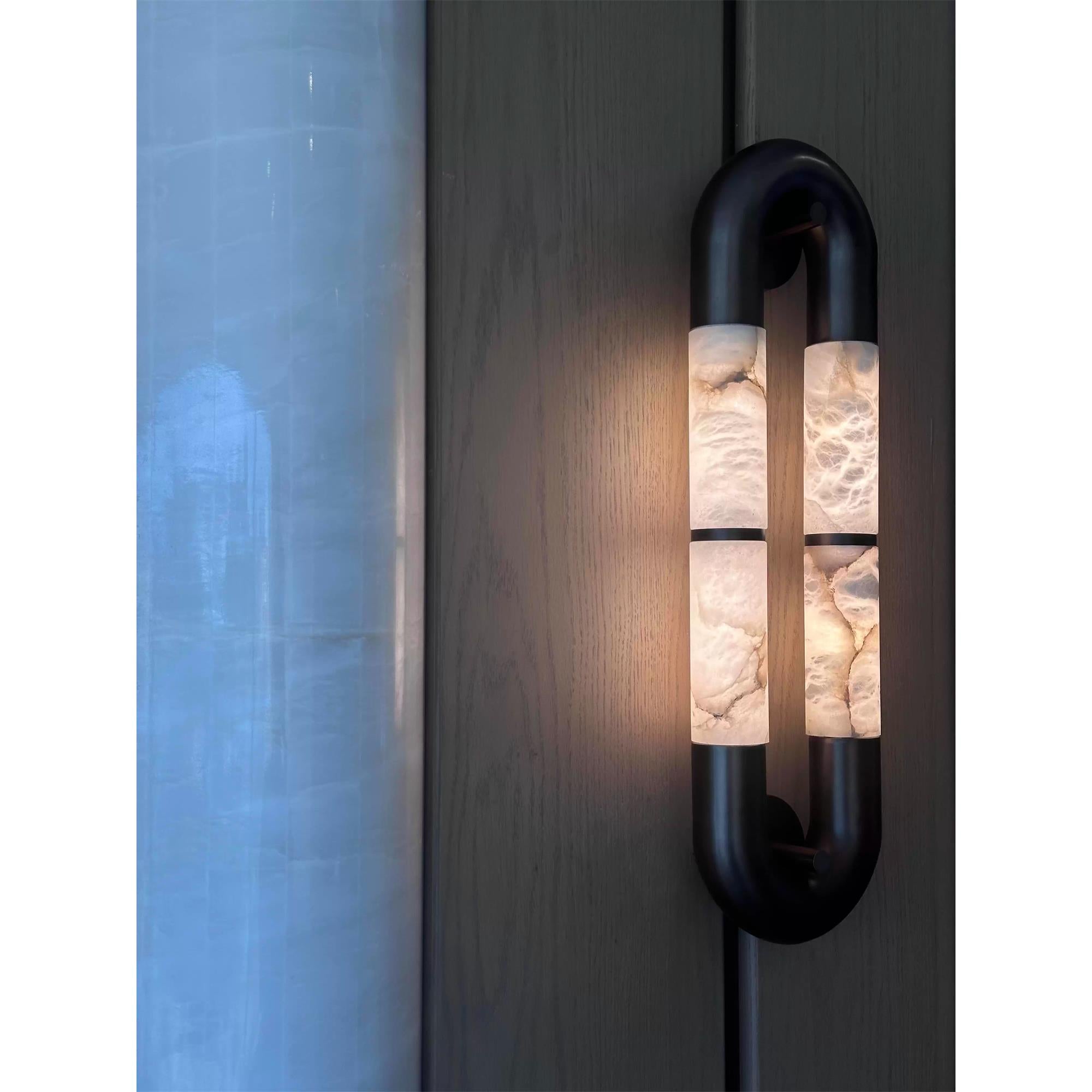 Alabaster Banded KoKo Sconce - Zonesus