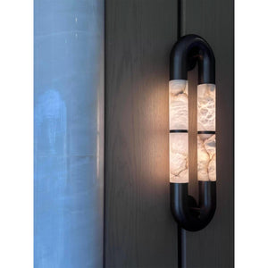 Alabaster Banded KoKo Sconce - Zonesus