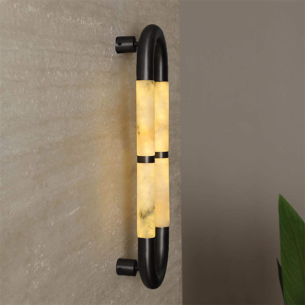 Alabaster Banded KoKo Sconce - Zonesus