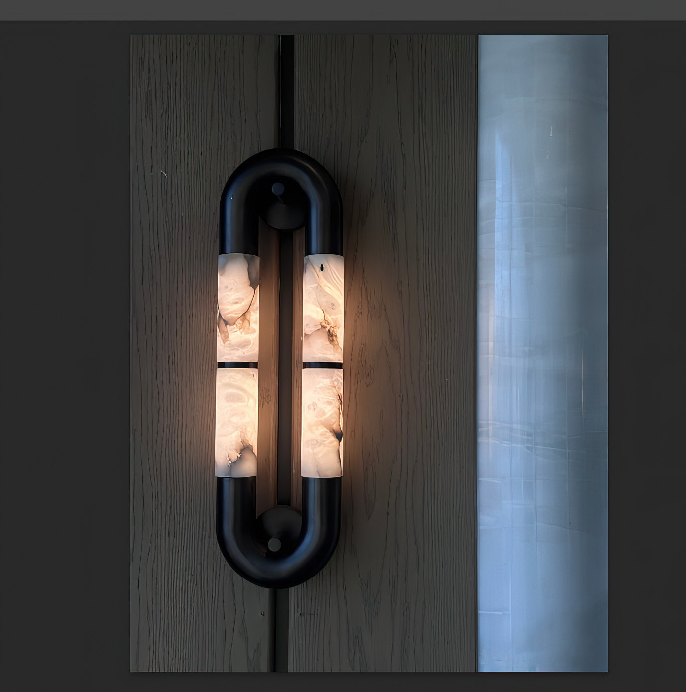 Alabaster Banded KoKo Sconce - Zonesus