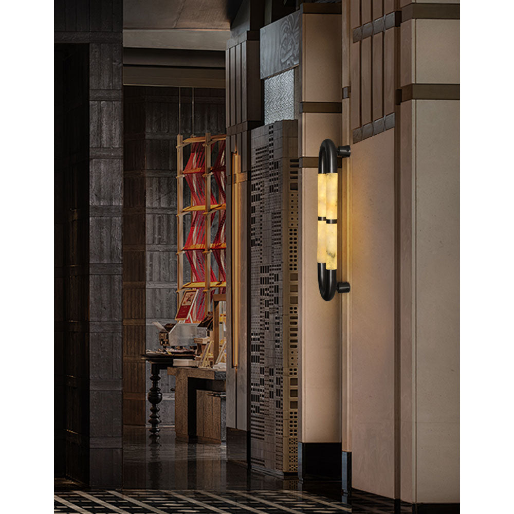 Alabaster Banded KoKo Sconce - Zonesus