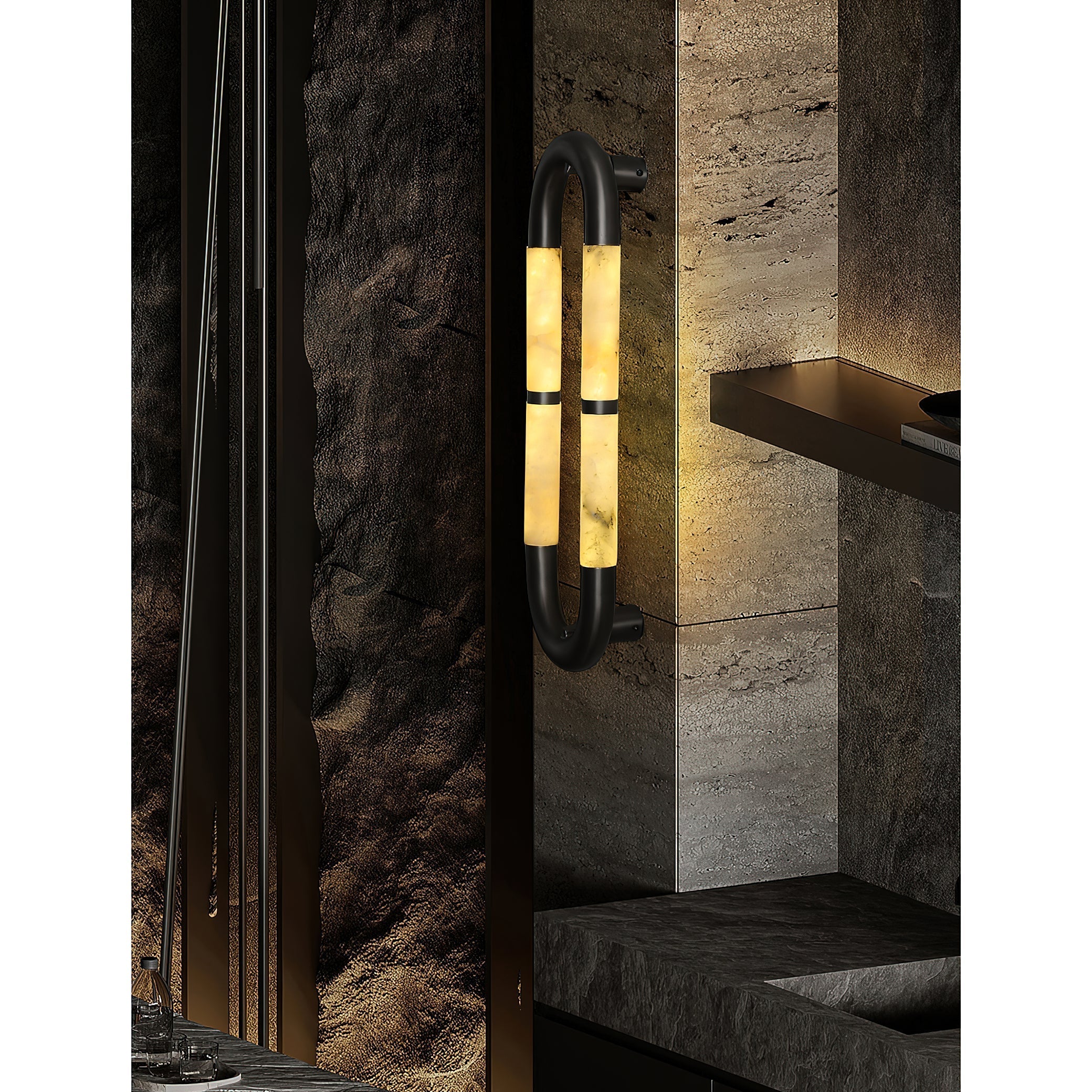 Alabaster Banded KoKo Sconce - Zonesus