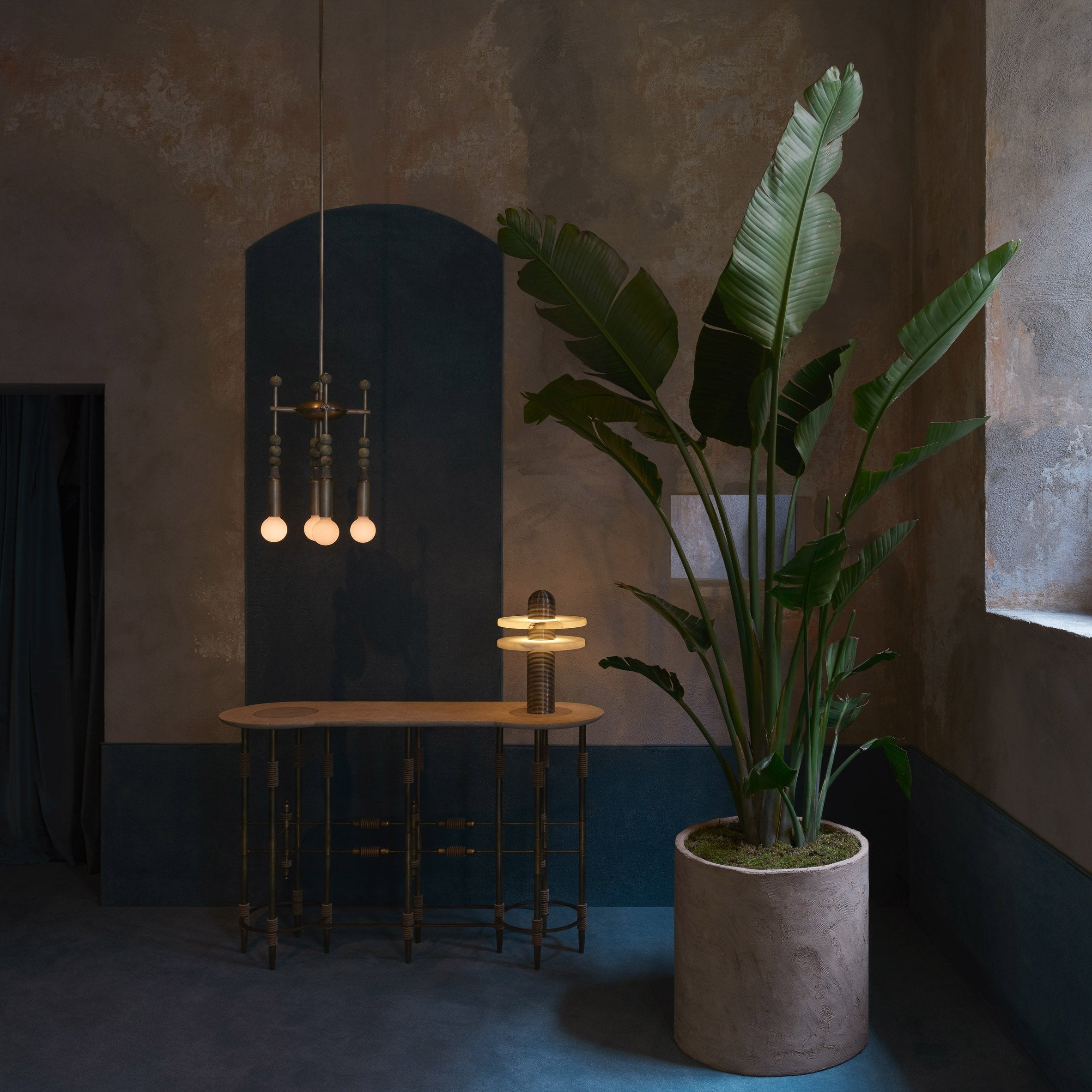 Alabaster Comet Alabaster Table Lamp - Zonesus