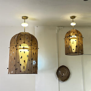 Alabaster Embroidered Pendant Lamp - Zonesus
