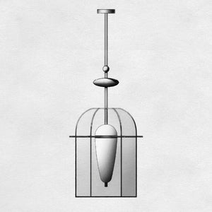 Alabaster Embroidered Pendant Lamp - Zonesus