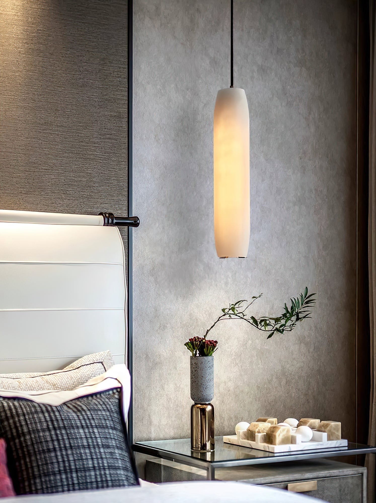 Alabaster Flute Pendant Light - Zonesus