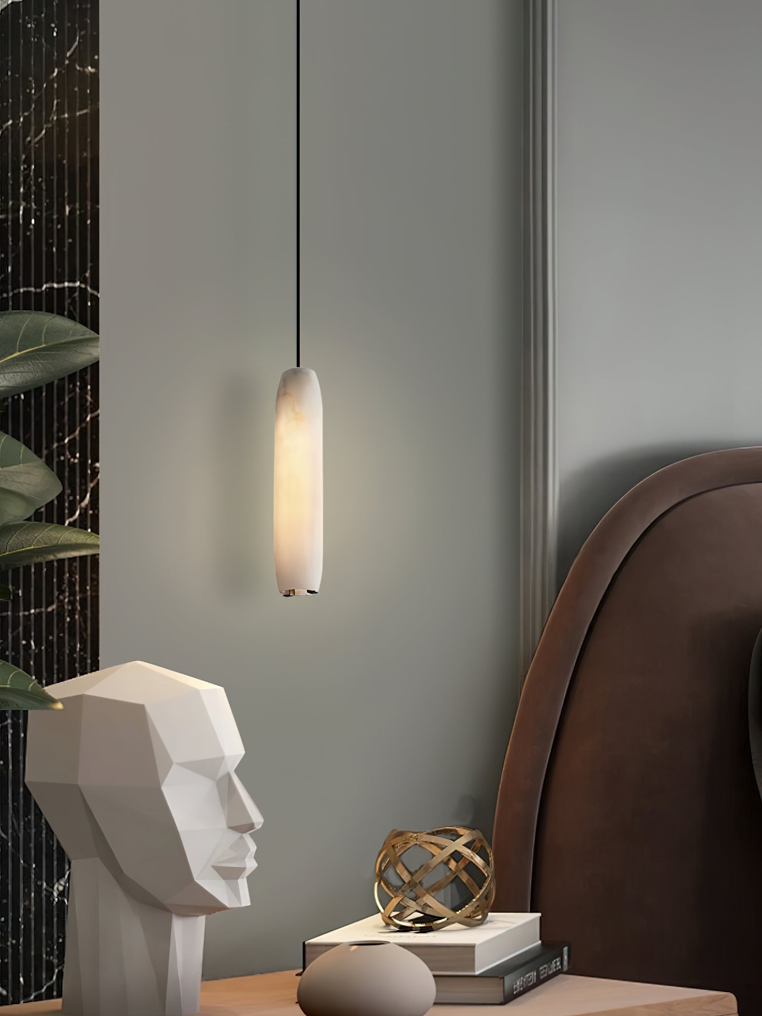 Alabaster Flute Pendant Light - Zonesus