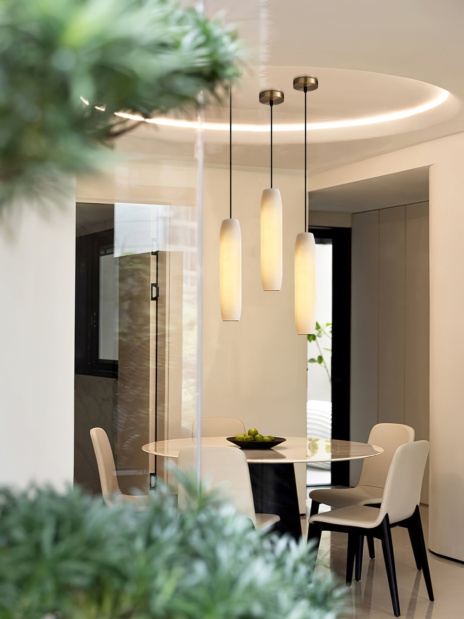 Alabaster Flute Pendant Light - Zonesus