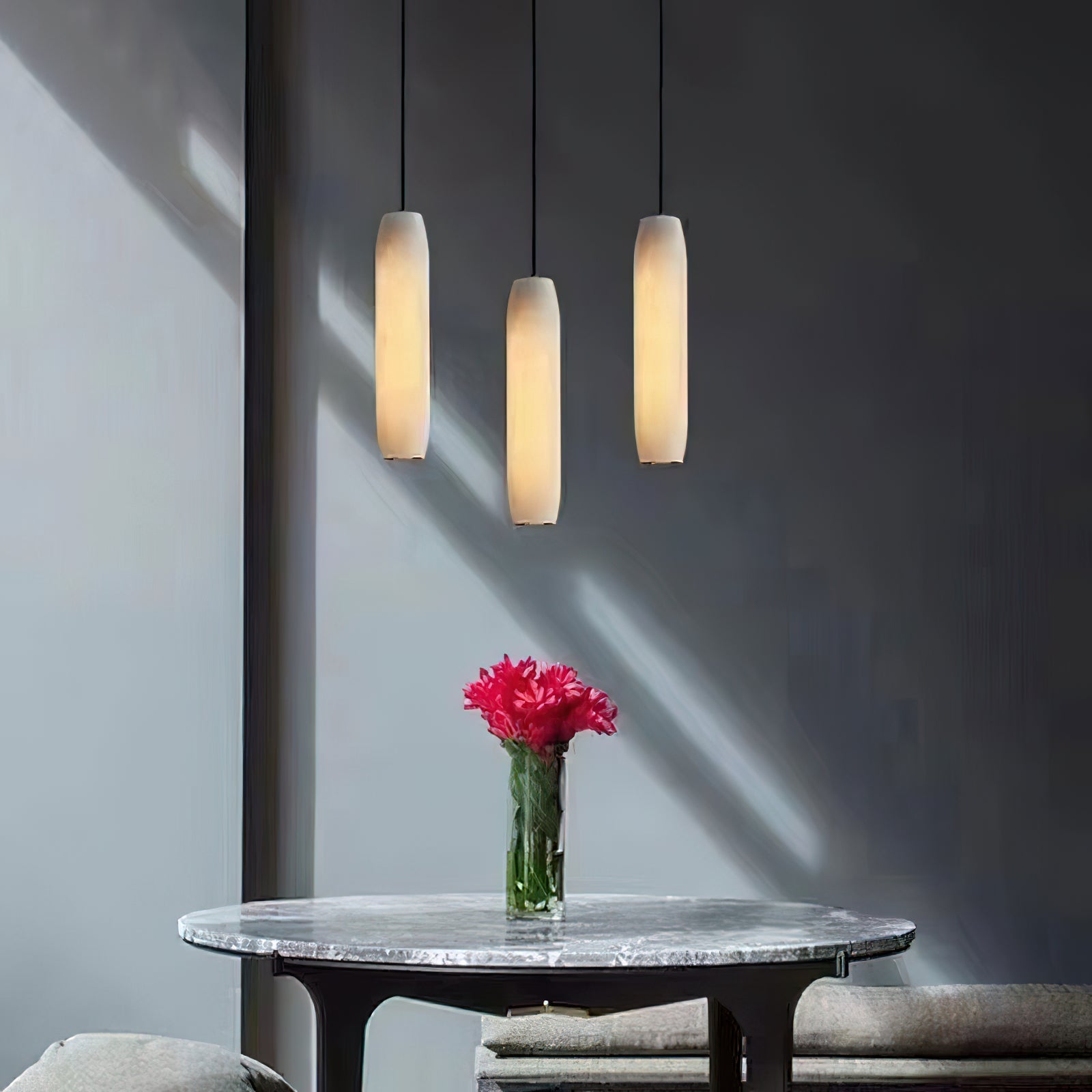 Alabaster Flute Pendant Light - Zonesus