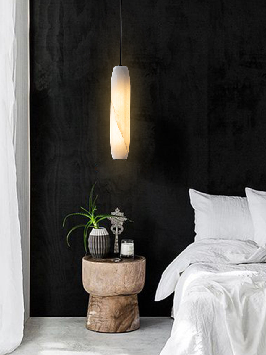 Alabaster Flute Pendant Light - Zonesus