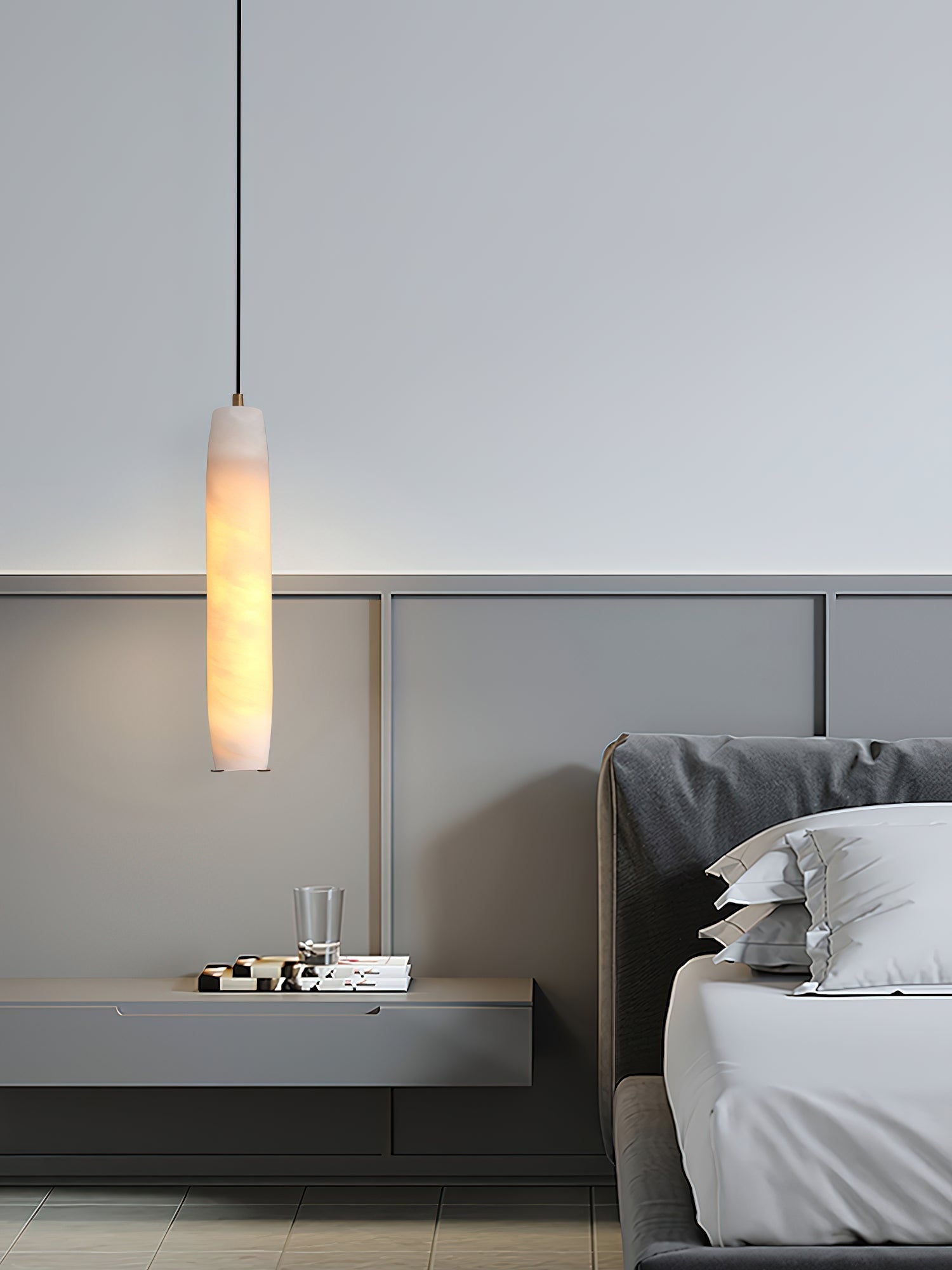 Alabaster Flute Pendant Light - Zonesus