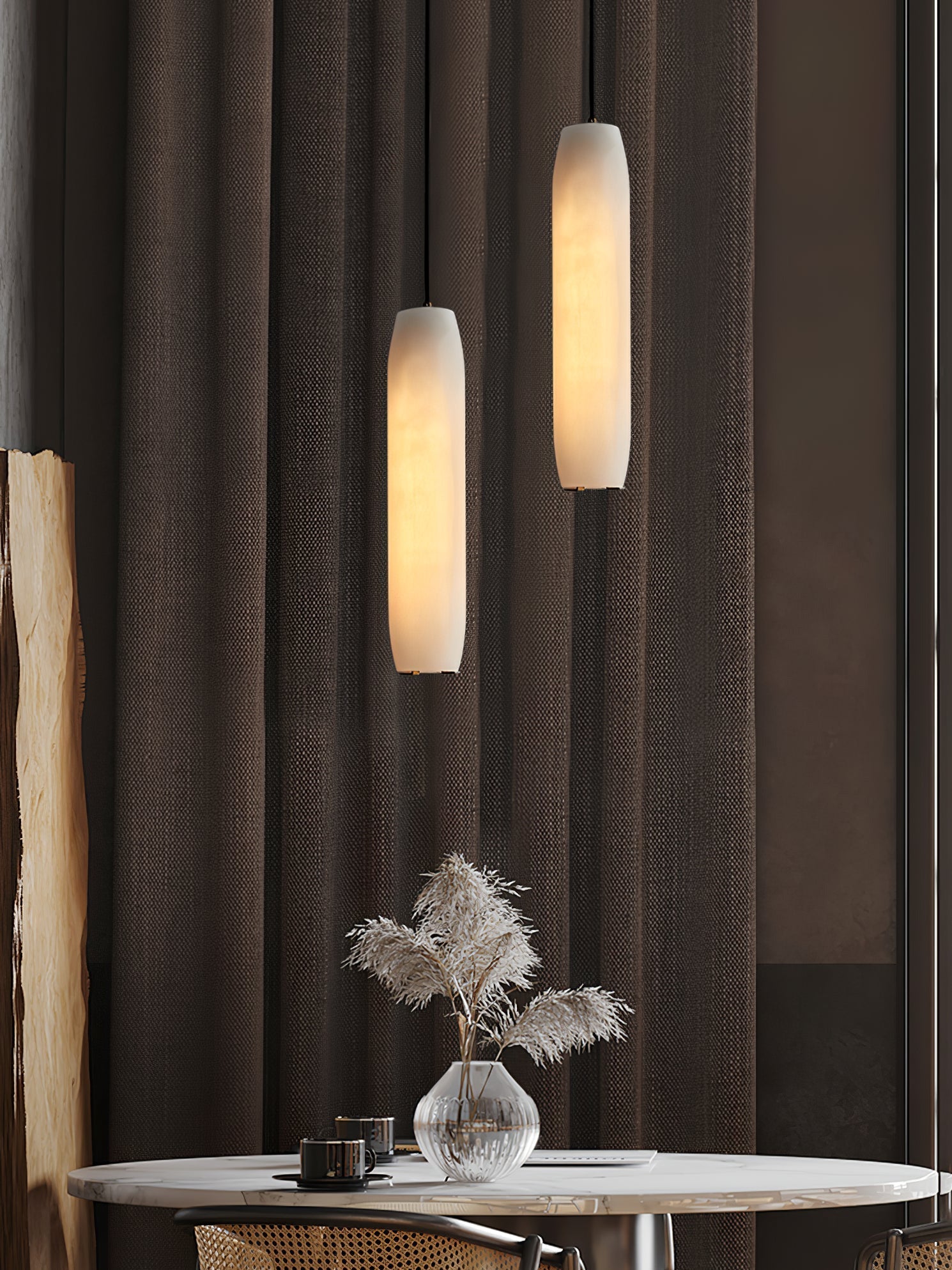 Alabaster Flute Pendant Light - Zonesus