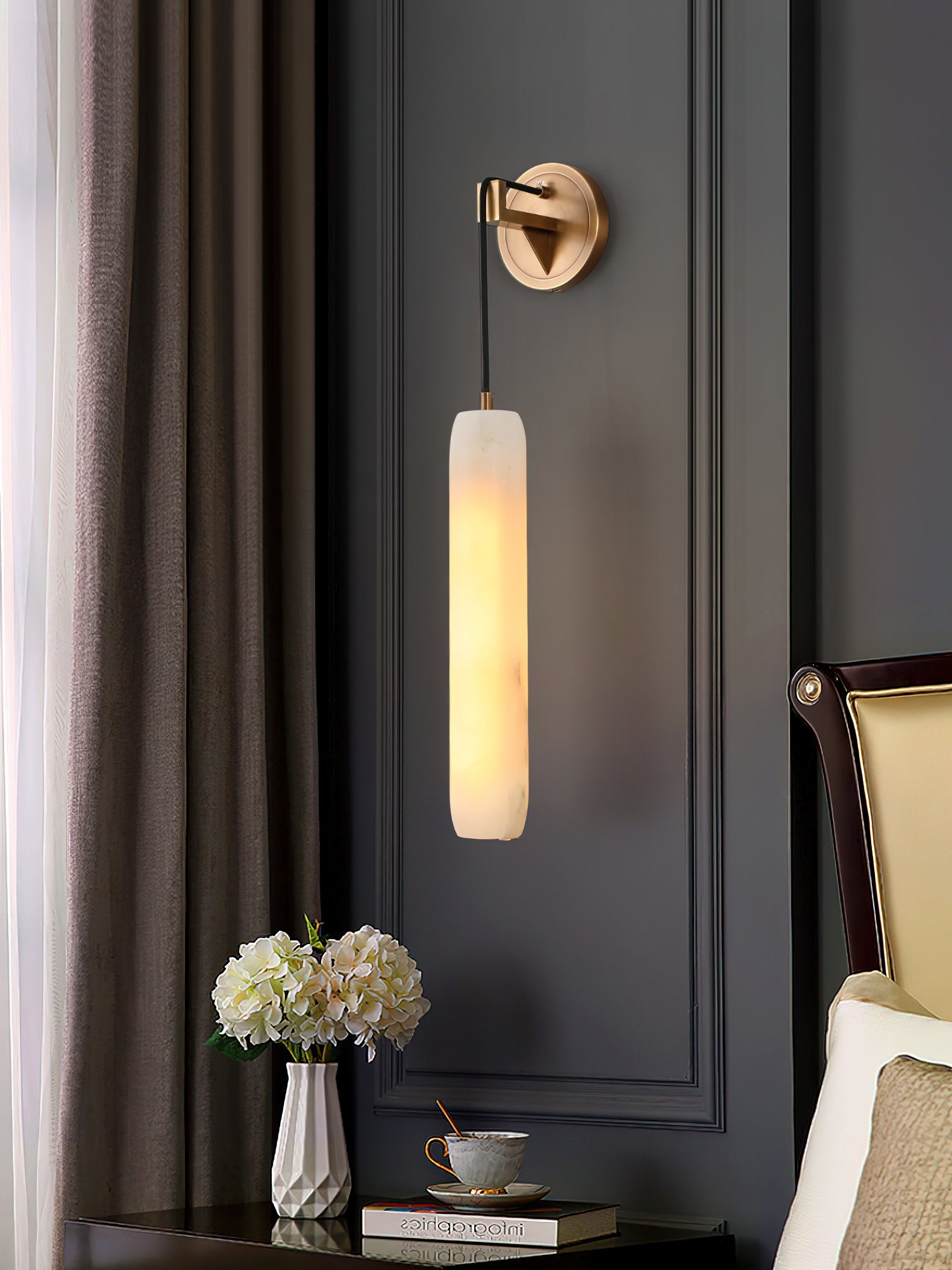 Alabaster Flute Alabaster Wall Lamp - Zonesus