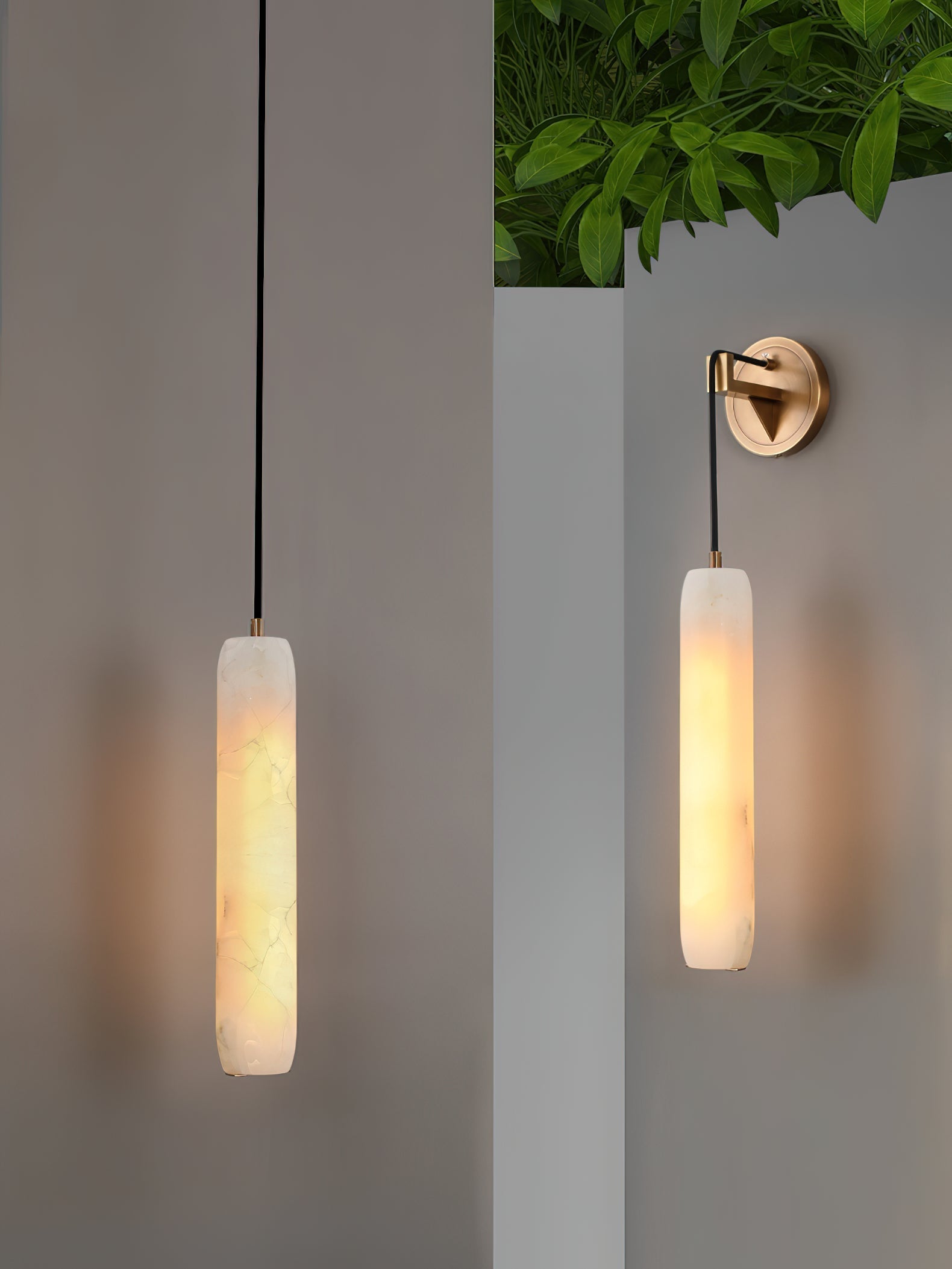 Alabaster Flute Alabaster Wall Lamp - Zonesus