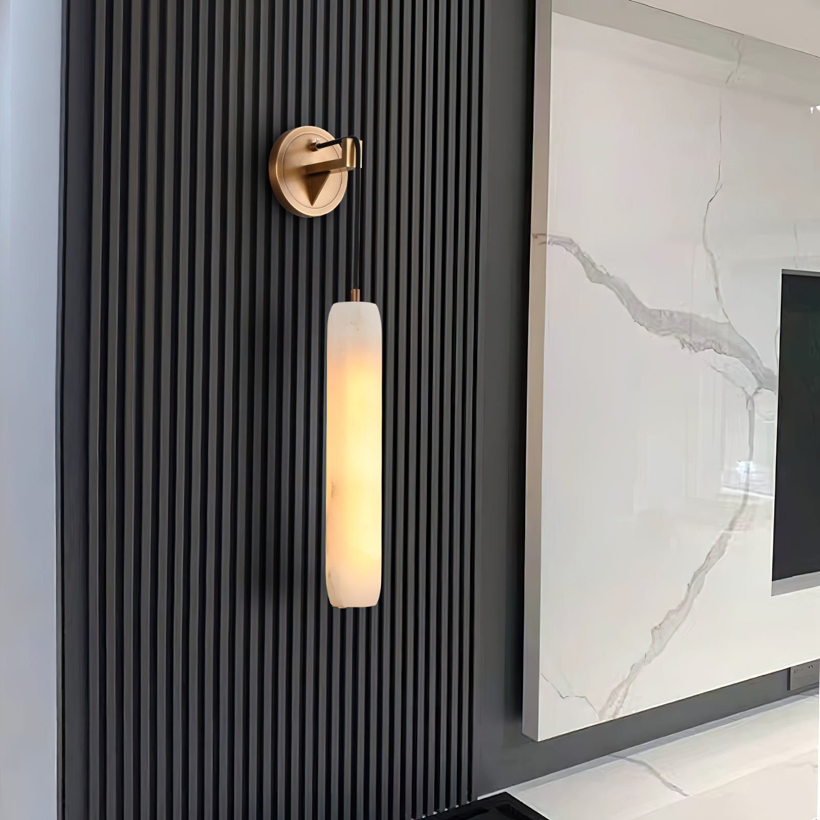 Alabaster Flute Alabaster Wall Lamp - Zonesus