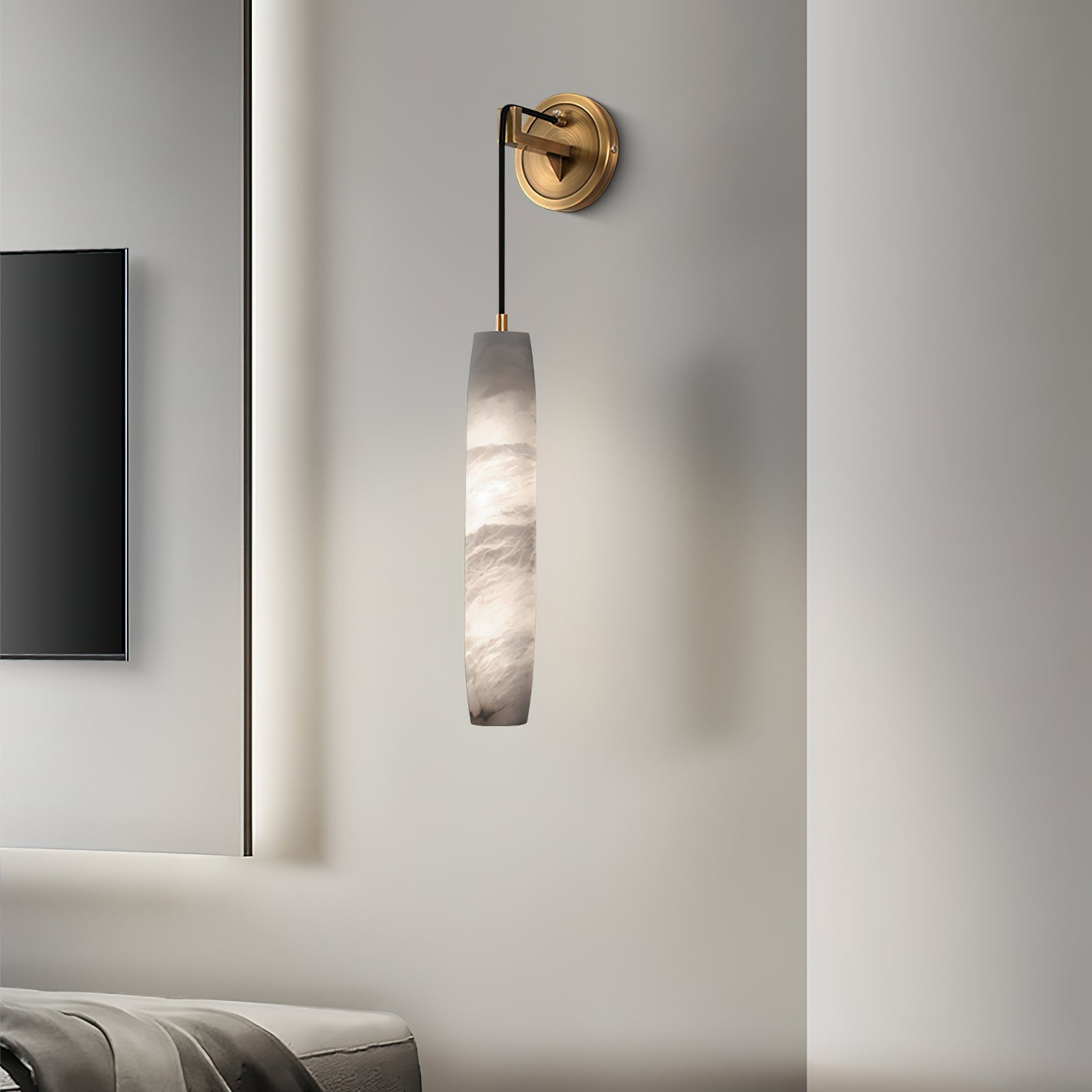 Alabaster Flute Alabaster Wall Lamp - Zonesus