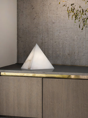 Alabaster Pyramid Table Lamp - Zonesus