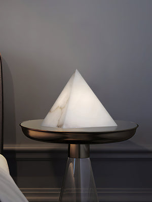 Alabaster Pyramid Table Lamp - Zonesus
