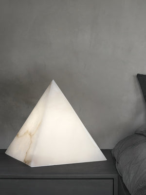 Alabaster Pyramid Table Lamp - Zonesus