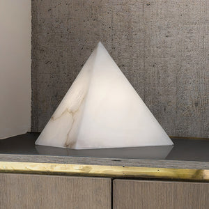 Alabaster Pyramid Table Lamp - Zonesus