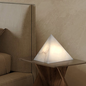 Alabaster Pyramid Table Lamp - Zonesus