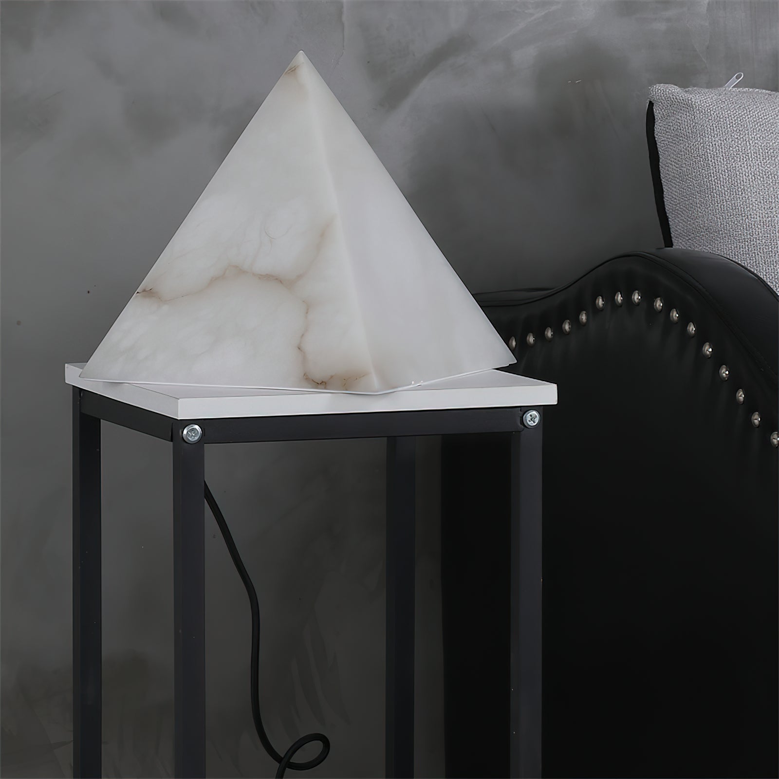 Alabaster Pyramid Table Lamp - Zonesus