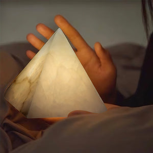 Alabaster Pyramid Table Lamp - Zonesus
