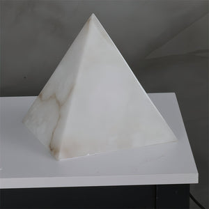 Alabaster Pyramid Table Lamp - Zonesus