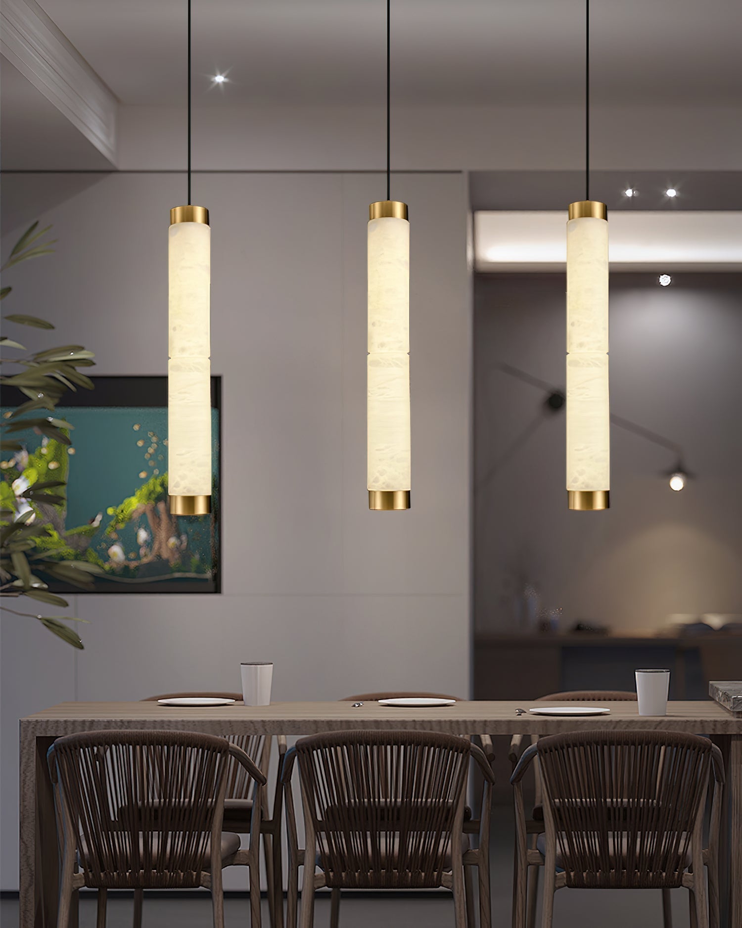 Alabaster Strip Pendant Light - Zonesus