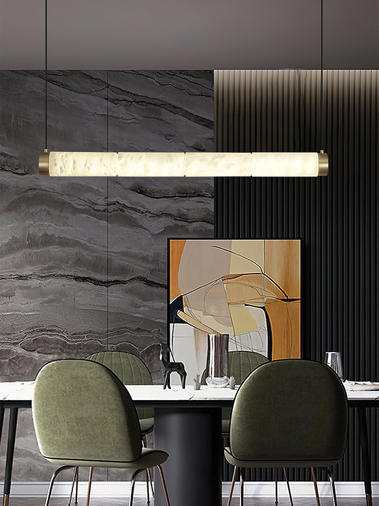 Alabaster Strip Pendant Light - Zonesus