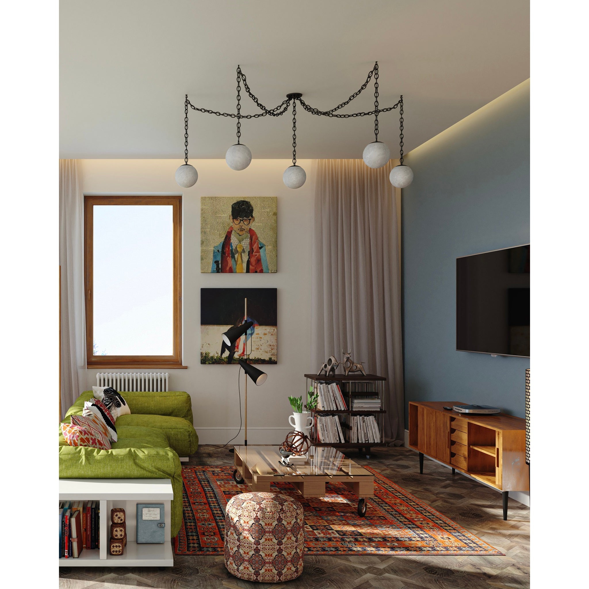 Alabaster Swag Pendant Lamp - Zonesus