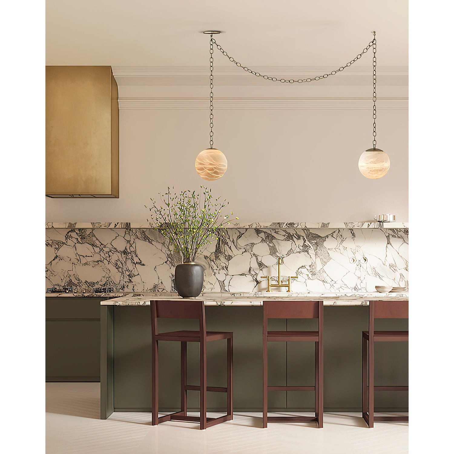 Alabaster Swag Pendant Lamp - Zonesus