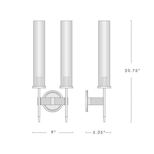 Cannel Double Candle Wall Sconce 9" - Zonesus