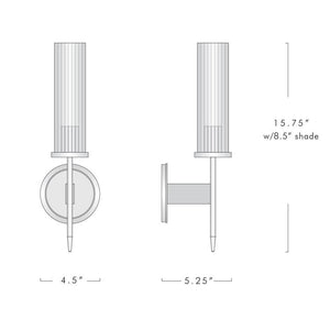 Cannel Single Candle Wall Sconce 5" - Zonesus
