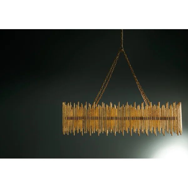 Althely 10 Lights Rectangle Pendant Chandelier - Zonesus