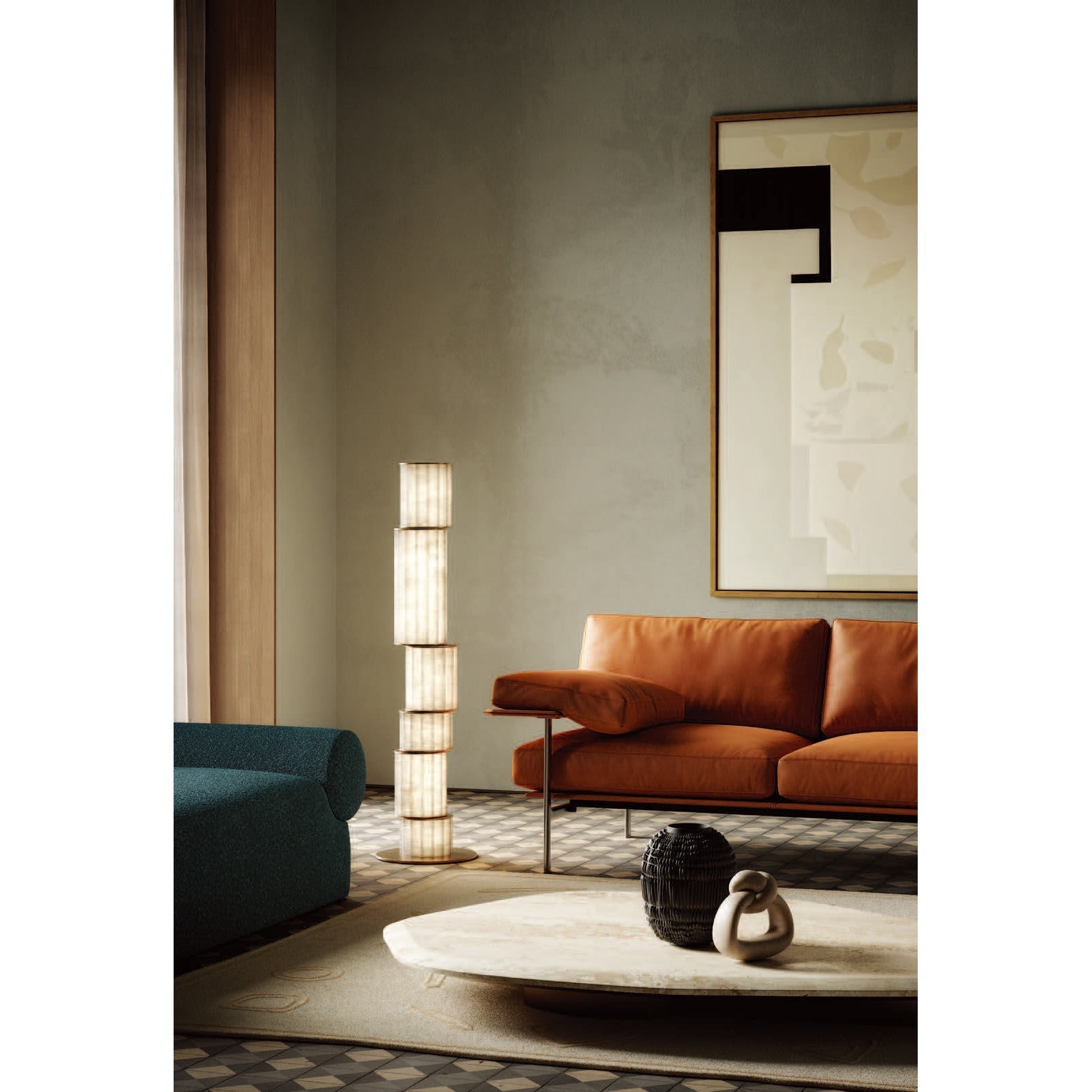 Apadana Alabaster Floor Lamp - Zonesus
