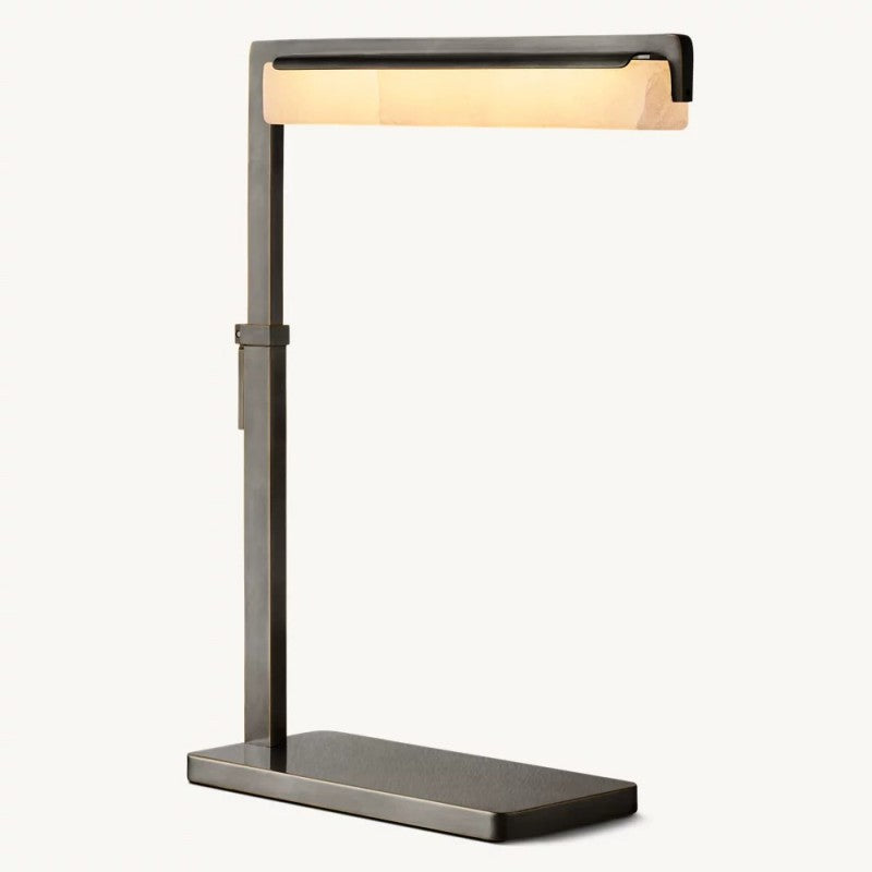 Audubon Alabaster Task Table Lamp 18"H - Zonesus