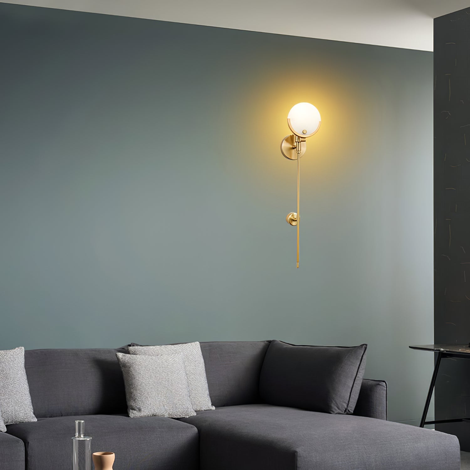 Ava Brass Alabaster Sconce - Zonesus