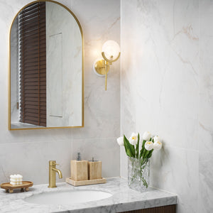 Ava Brass Alabaster Sconce - Zonesus