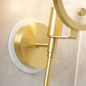 Ava Brass Alabaster Sconce - Zonesus