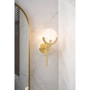 Ava Brass Alabaster Sconce - Zonesus
