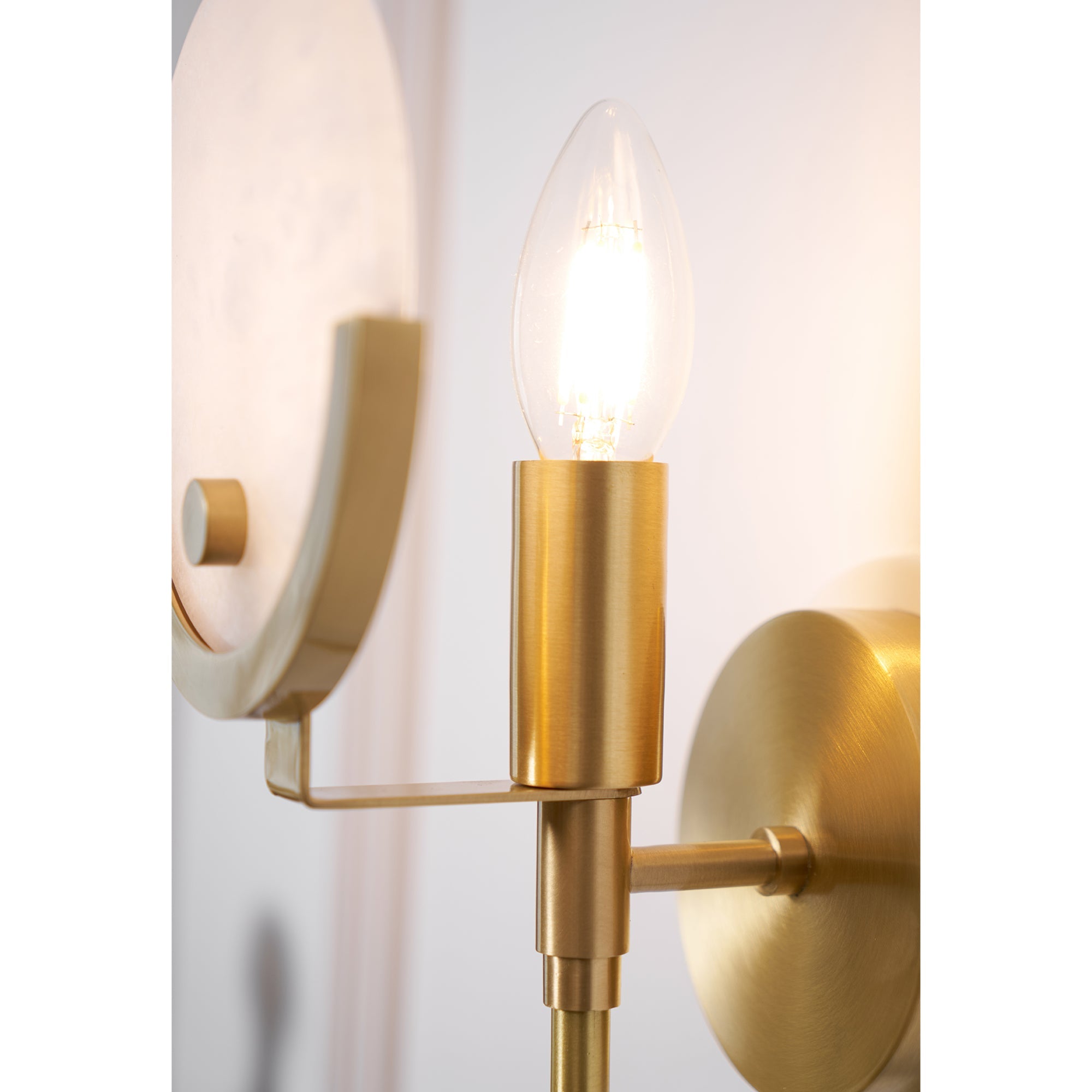 Ava Brass Alabaster Sconce - Zonesus