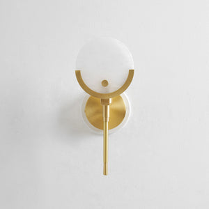 Ava Brass Alabaster Sconce - Zonesus