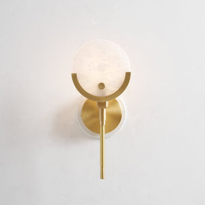 Ava Brass Alabaster Sconce - Zonesus