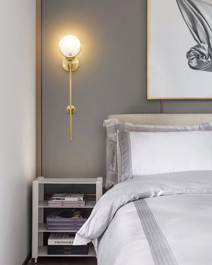 Ava Brass Alabaster Sconce - Zonesus