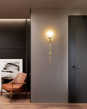Ava Brass Alabaster Sconce - Zonesus