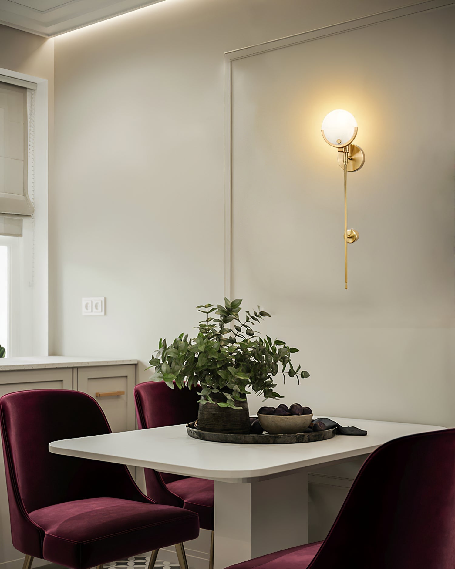 Ava Brass Alabaster Sconce - Zonesus