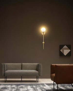 Ava Brass Alabaster Sconce - Zonesus