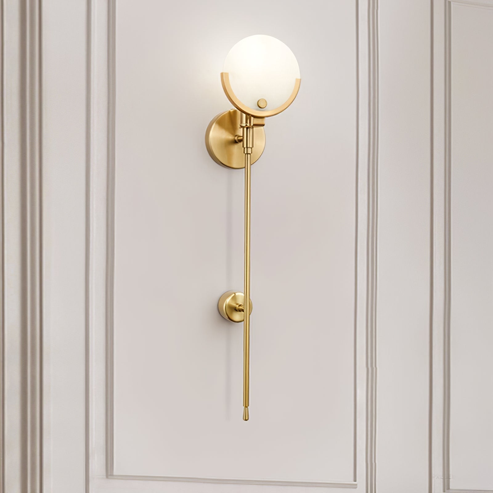 Ava Brass Alabaster Sconce - Zonesus